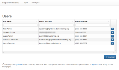 screenshot: users