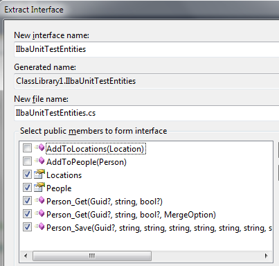 Extract interface