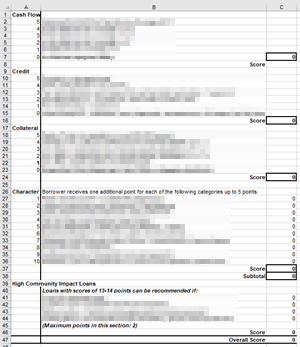 blurred image of the scoring spreadsheet